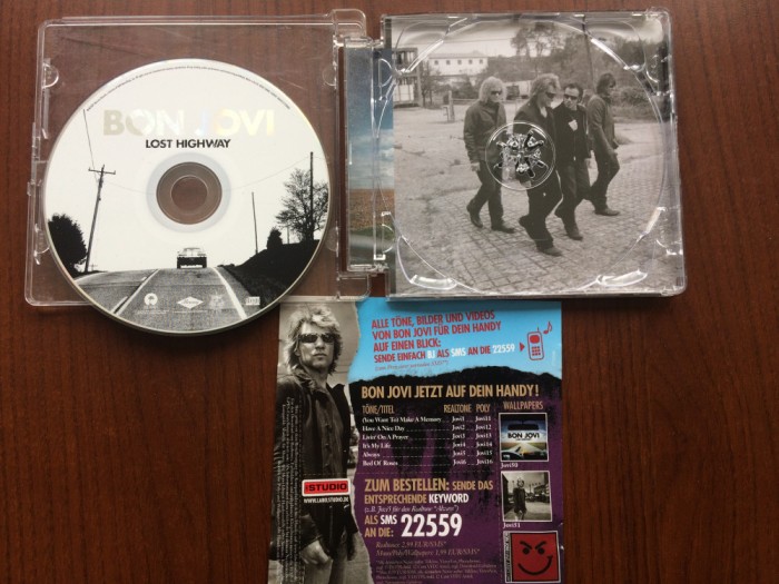 bon jovi lost highway 2007 cd disc VG+ muzica rock lipsa booklet carcasa sparta