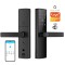 Incuietoare inteligenta smart cu amprenta, CUANTIS, bluetooth, Wi-Fi, cod PIN, card RFID, cheie, control prin aplicatie TTLock, Google Smart Home, ala