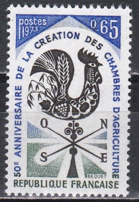 Franta 1973 - A 50-a aniversare a Camerelor de Agricultură Franceze, MNH foto