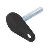 Picioruș oțel, bază 60mm, tijă 100mm, M16