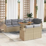 VidaXL Set de canapele pentru grădină 9 pcs Bej, Gri 100 x 55 x 73 cm