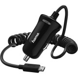 Incarcator auto Hama micro-USB, 2.4 A, Negru
