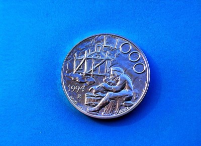 1000 Lire 1994 San Marino-Argint -UNC -RAR!! foto