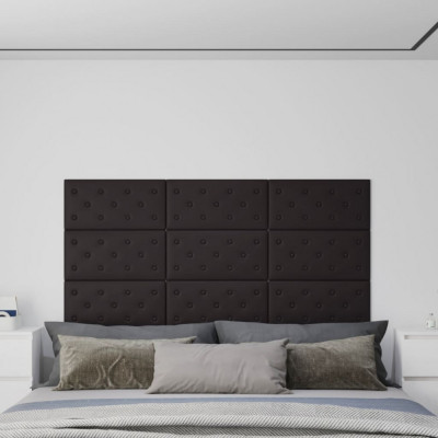 Panouri de perete 12 buc. negru, 60x30 cm, piele eco 2,16 m&amp;sup2; GartenMobel Dekor foto