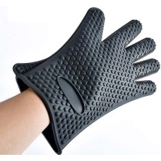 Manusa termorezistenta pentru Bucatarie si Gratar Koken, din Silicon Termic, Max 230&deg;C, Negru - 2 x Manusi