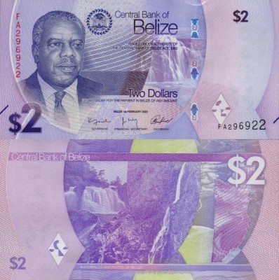 BELIZE 2 dollars 2025 UNC!!! foto