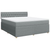 Cumpara ieftin Pat continental, gri deschis, 180x200 cm, material textil