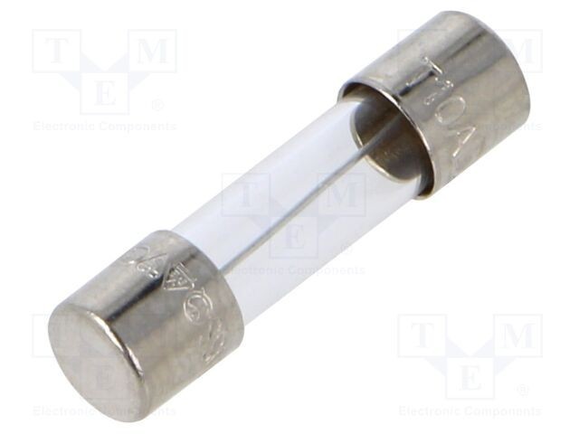Siguranță 10A 250VAC &icirc;nt&acirc;rziere cilindrică sticlă EATON/BUSSMANN 5x20mm