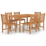 Set de mobilier de gradina cu 7 piese, 150x90 cm, lemn masiv de tec