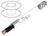 Cablu JZ-500 5G0,75mm2 neecranat 300V 500V Cu litat gri