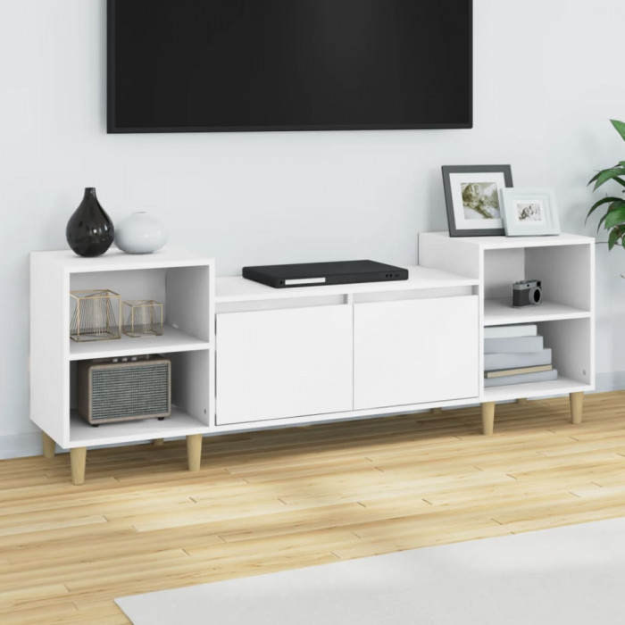 Comoda TV, alb, 160x35x55 cm, lemn prelucrat GartenMobel Dekor