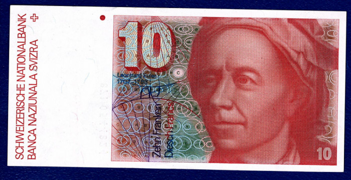 (10) BANCNOTA ELVETIA - 10 FRANCS ND (1979-1992),A 6-A EDITIE, STARE FOARTE BUNA