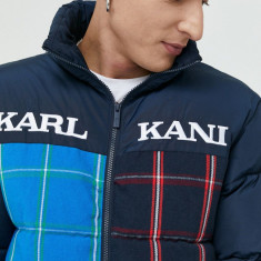Karl Kani geaca barbati, culoarea albastru marin, de iarna, oversize