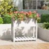 VidaXL Jardinieră cu raft, alb, 82,5x34,5x81 cm, lemn masiv de pin 823760