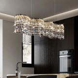 Candelabru Cristal LED cu Telecomanda Regalis, Lungime 58cm, Crom Lucios, Inaltime Reglabila ModernLight Concept