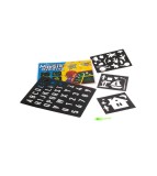 Set desen cu placa din carton care straluceste in intuneric si stilou UV