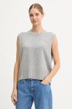 United Colors of Benetton vestă din amestec de l&acirc;nă culoarea bej, light, 126WD10BA