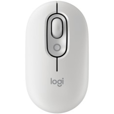 Mouse Wireless Logitech POP cu emoji, Bluetooth, Silent Touch, 3 Way Easy-Switch, Off-White
