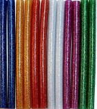 Set 12 baghete de silicon colorate cu sclipici diametru 7 mm si lungime 10 cm