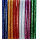 Set 12 baghete de silicon colorate cu sclipici diametru 7 mm si lungime 10 cm