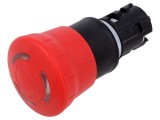 Comutator Siguranță EAO 22mm, Cap Roșu Ciupercă, 2 Poziții