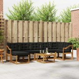 Cumpara ieftin Set de canapele de exterior 8 buc. 7-Locuri Natural si Negru