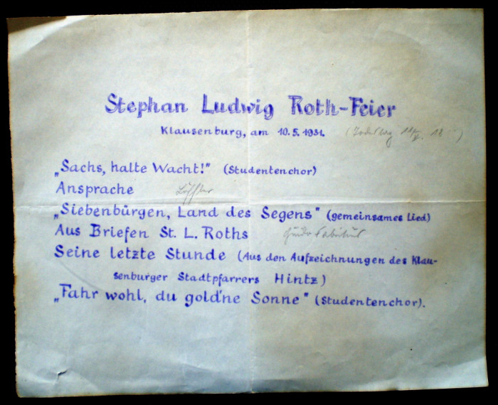 O.150 CLUJ KLAUSENBURG STEPHAN LUDWIG ROTH-FEIER 1931