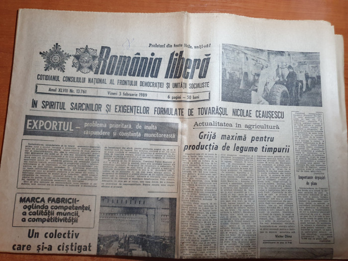 romania libera 3 februarie 1989-art.si foto complex lujerului bucuresti