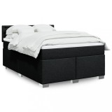 VidaXL Pat box spring cu saltea, negru, 140x190 cm, textil 3288199