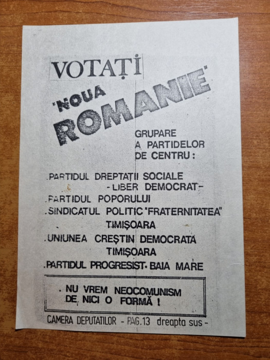 pliant - votati noua romanie - ani &#039;90