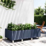 VidaXL Jardinieră de grădină cu picioare, albastru gri, 150x80x54 cm, PP