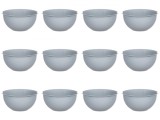 Set boluri, 12 piese, 1L, Plastic, Gri Inchis