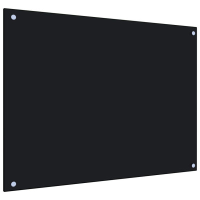 vidaXL Panou antistropi de bucătărie, negru 80x60 cm sticlă securizată foto