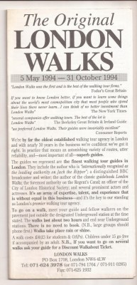 Anglia - Pliant turistic- The original London Walks, anii 90 foto