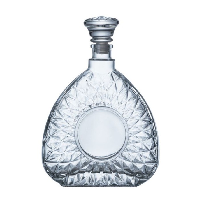 Sticla cu design 3D pentru lichior/whisky, Kopenpal, Transparent, 750 ml