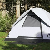 Cort camping cupola 2 persoane alb, tesatura opaca, impermeabil GartenMobel Dekor, vidaXL