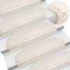 VidaXL Covorașe pentru scări, 15 buc., 65x21x4 cm, alb, semirotunde, mari 133906