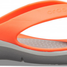 Șlapi Crocs Women's Swiftwater Flip Portocaliu - Bright Coral/Light Grey