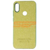 Husa Telefon Huawei Y6 2019, TPU, Piele Ecologica, Denim, Verde
