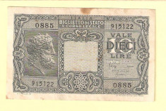 ITALIA 10 LIRE / 1944. foto