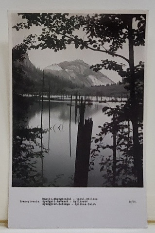 LACUL GHILCOS , FOTOGRAFIE TIP CARTE POSTALA , INTERBELICA