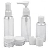 Set 7 Recipiente calatorie cu gentuta, Rezistente la scurgeri, Reutilizabile, 60ml, 50ml, 15ml, 11ml