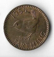 Moneda farthing 1955 - Marea Britanie foto