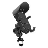 Suport telefon pentru motocicleta/bicicleta cu incarcare wireless 15W, reglare la 360, compact, brat de clema rezistent, buton anti-furt, protectie so