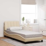 vidaXL Cadru de pat fără saltea cremă 90x200 cm țesătură 3310368