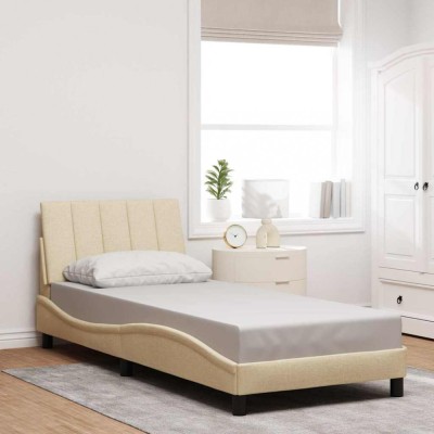 vidaXL Cadru de pat fără saltea Hanko cremă 90x200 cm țesătură 3310368 foto