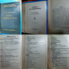 5751-I- Carte Medicina veche. Chimie: Dr.H.Wurstenfeld- Tehnologie Chimica-1930.