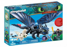 Playmobil Dragons - Hiccup, Toothless si pui de dragon foto
