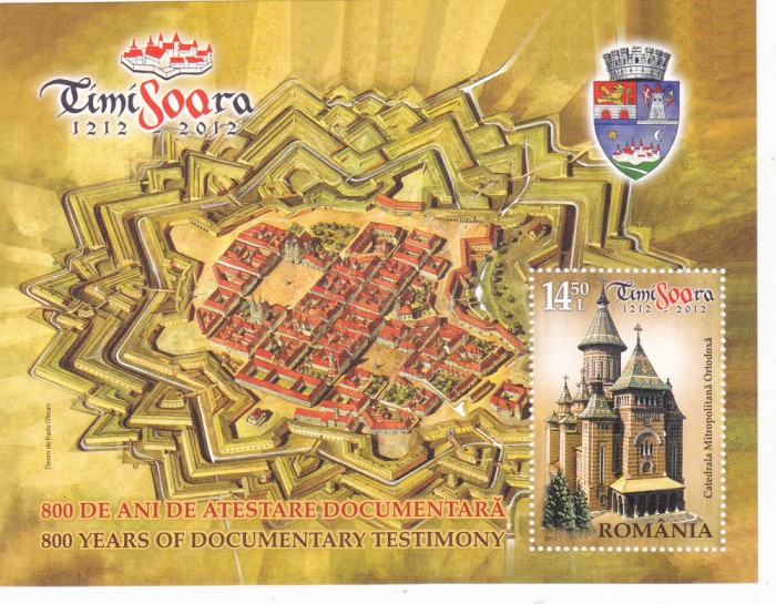 TIMISOARA 800 ANI DE ATESTARE DOCUMENTARA,2012 BLOC,Lp.1937, MNH **