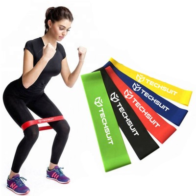 Set 5 benzi elastice,diverse exercitii,multifunctionale,multicolore - Techsuit foto